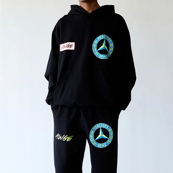 AWGE X Mercedes Benz - ASAP Mob A$AP Rocky Long Sleeve Black Pants Sweats Hoodie - Picture 5 of 8